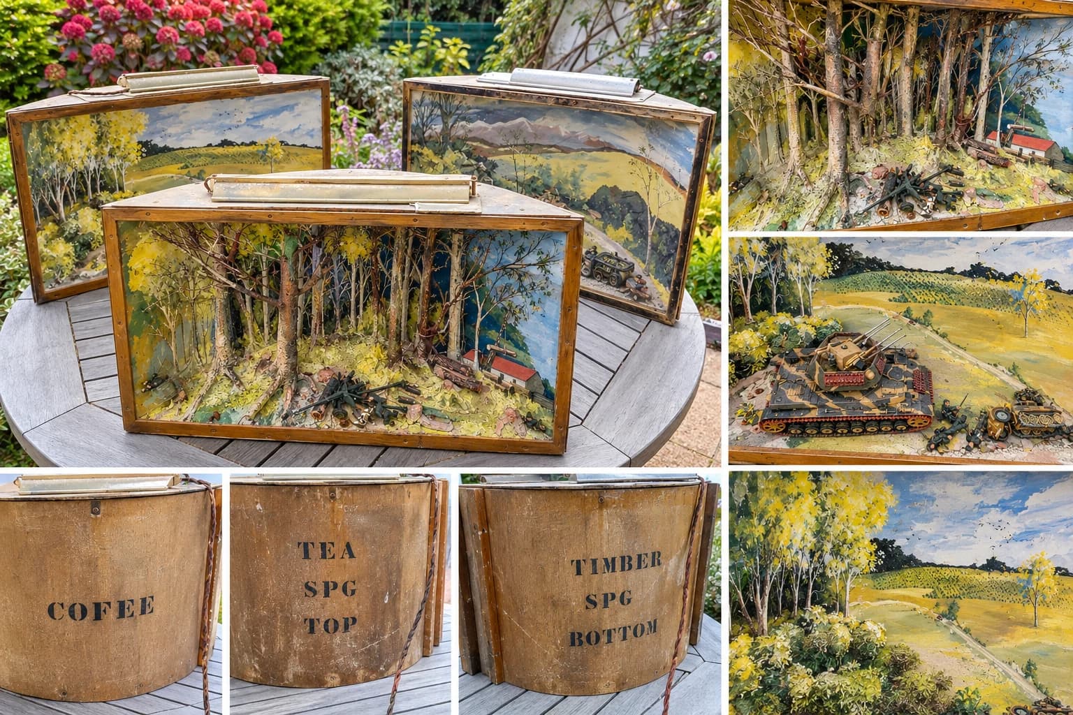 3 Vintage Handmade Military Dioramas – Free to Good Home