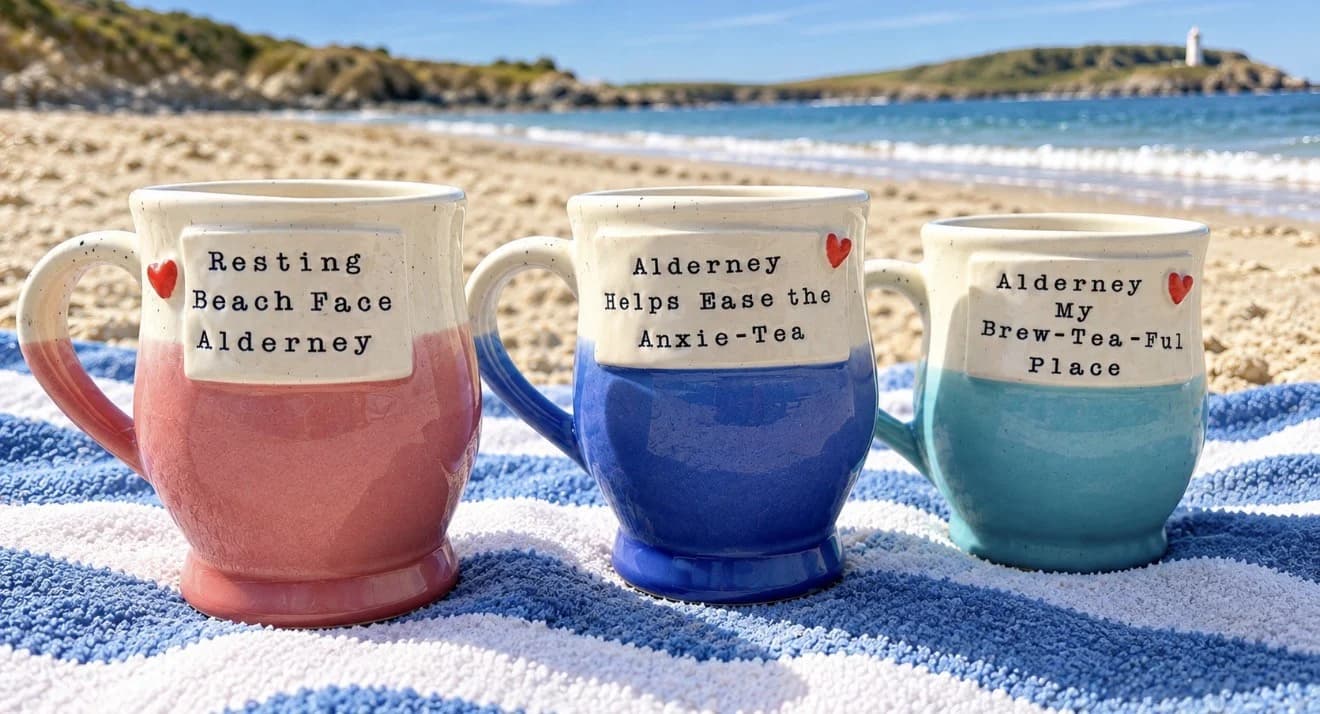 Alderney inspired handmade mugs